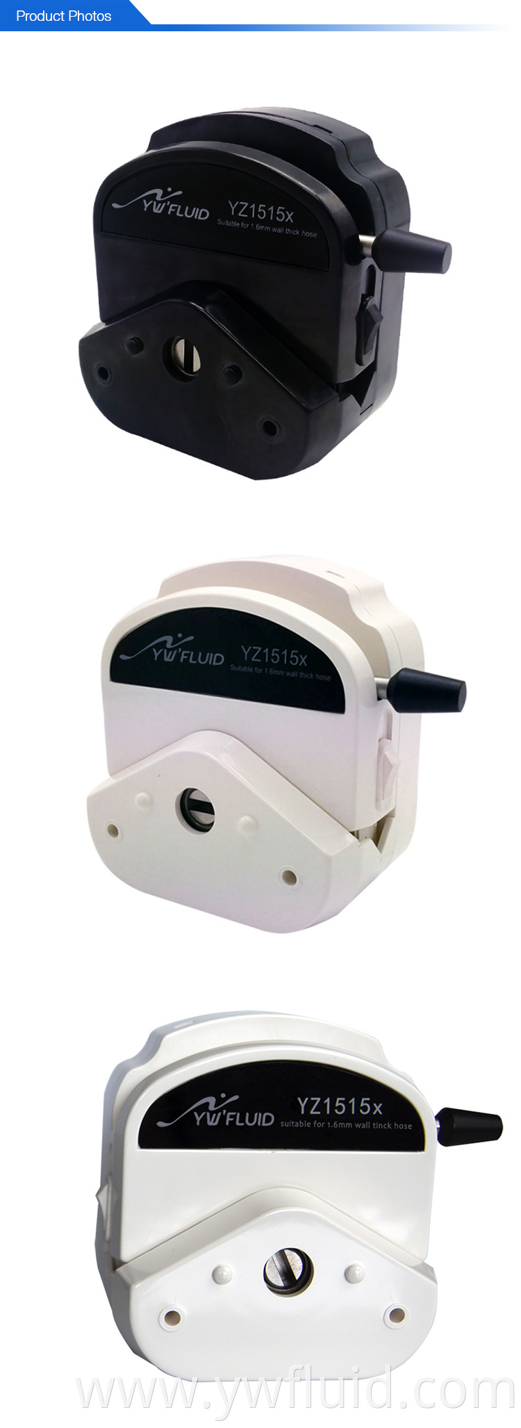 YWfluid automatic tubing retention Pump head peristaltic pump suitable for various sizes of tubing